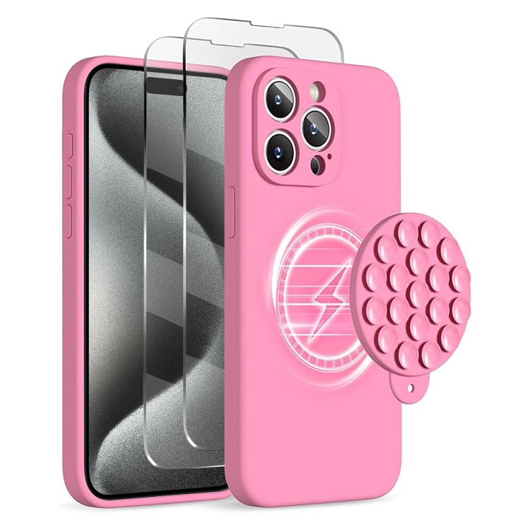 Silicone Suction Cup MagSafe Phone Case with Screen Film, For iPhone 16, For iPhone 15 Pro Max, For iPhone 15 Pro Apple Accessories engsil4920 iPhone 16 - APEXEL INDIA - Mobile Lens - Mobile Camera Lens - Cellphone Accessories - Phone Lens - Smartphone Lens