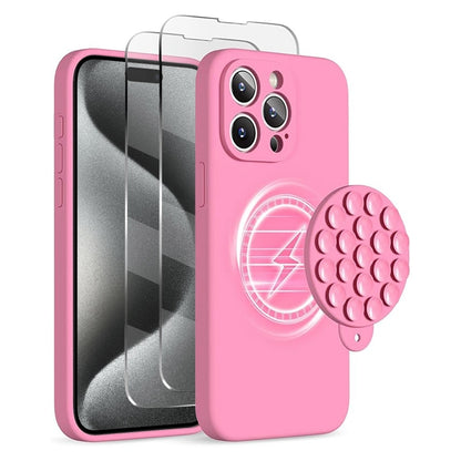 Silicone Suction Cup MagSafe Phone Case with Screen Film, For iPhone 16, For iPhone 15 Pro Max, For iPhone 15 Pro Apple Accessories engsil4920 iPhone 16 - APEXEL INDIA - Mobile Lens - Mobile Camera Lens - Cellphone Accessories - Phone Lens - Smartphone Lens