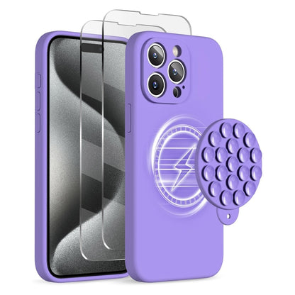 Silicone Suction Cup MagSafe Phone Case with Screen Film, For iPhone 16, For iPhone 15 Pro Max, For iPhone 15 Pro Apple Accessories engsil4920 iPhone 16 - APEXEL INDIA - Mobile Lens - Mobile Camera Lens - Cellphone Accessories - Phone Lens - Smartphone Lens