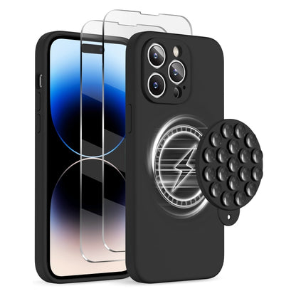 Silicone Suction Cup MagSafe Phone Case with Screen Film, For iPhone 14, For iPhone 14 Pro, For iPhone 14 Pro Max Apple Accessories engsil4921 iPhone 14 - APEXEL INDIA - Mobile Lens - Mobile Camera Lens - Cellphone Accessories - Phone Lens - Smartphone Lens