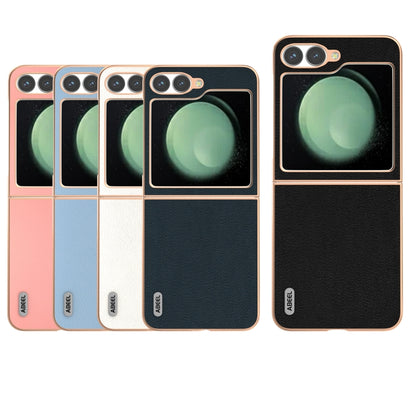 ABEEL Electroplating Frame Genuine Leather Wave Phone Case, For Samsung Galaxy Z Flip6 Samsung Accessories - APEXEL INDIA - Mobile Lens - Mobile Camera Lens - Cellphone Accessories - Phone Lens - Smartphone Lens