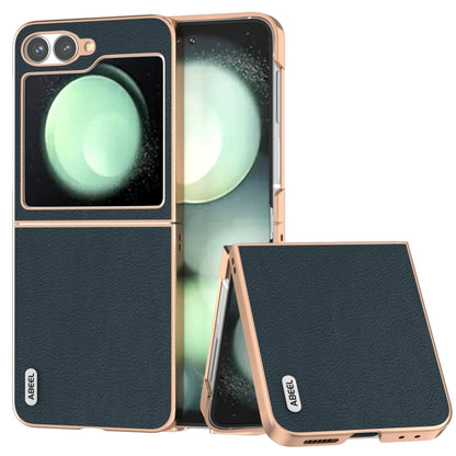 ABEEL Electroplating Frame Genuine Leather Wave Phone Case, For Samsung Galaxy Z Flip6 Samsung Accessories - APEXEL INDIA - Mobile Lens - Mobile Camera Lens - Cellphone Accessories - Phone Lens - Smartphone Lens