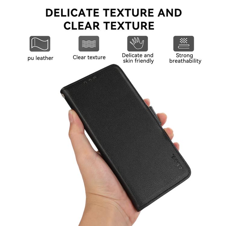 ABEEL Side-Magnetic Litchi Pattern Leather RFID Phone Case, For OnePlus Nord CE6 Lite 5G Global, For OnePlus Ace 6 Ultra, For OnePlus 15T, For OnePlus Turbo 6 / 6V, For OnePlus 15R / Ace 6 / Ace 6T, For OnePlus 15