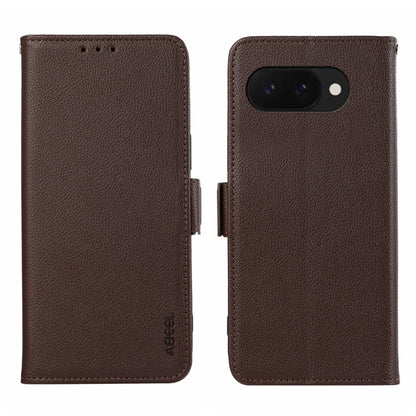 ABEEL Side-Magnetic Litchi Pattern Leather RFID Phone Case, For Google Pixel 9a engabe3796 Mobile Accessories - APEXEL INDIA - Mobile Lens - Mobile Camera Lens - Cellphone Accessories - Phone Lens - Smartphone Lens