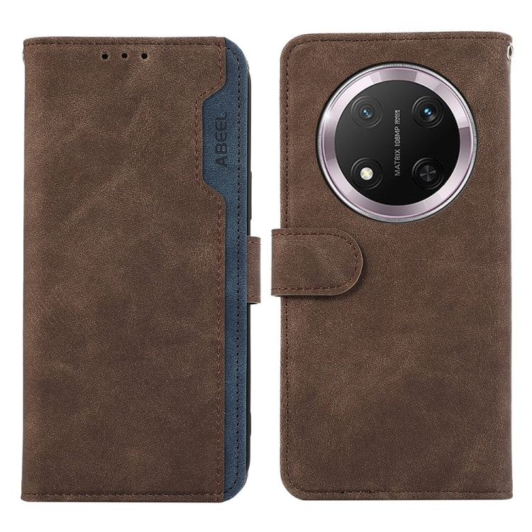 ABEEL Color Block Magnetic RFID Leather Phone Case, For Honor 400 Global 156.5mm, For Honor X9C 5G Global