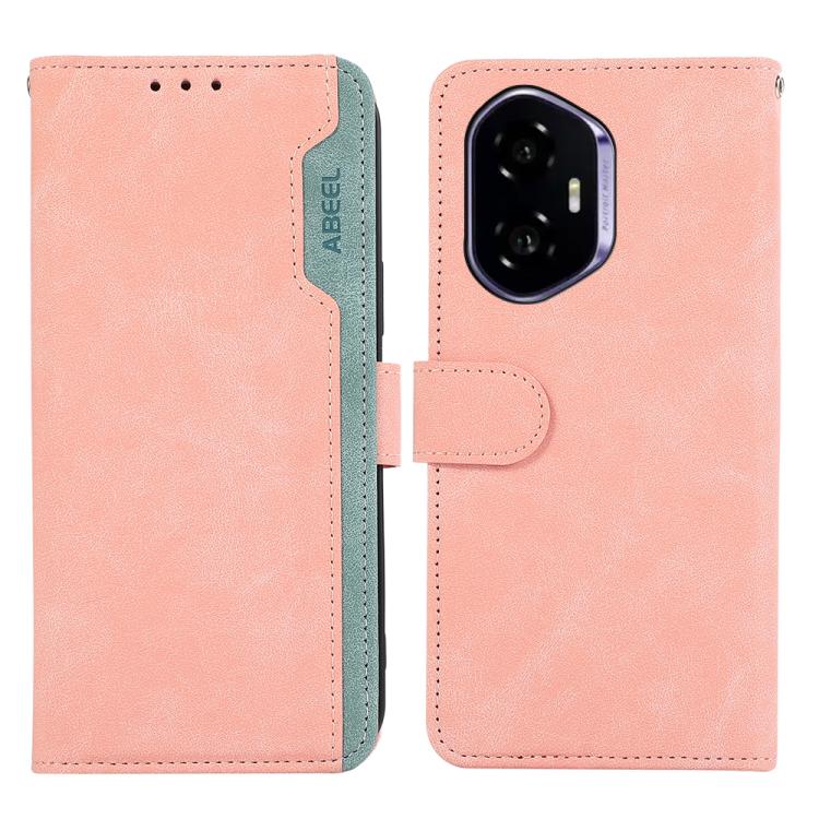 ABEEL Color Block Magnetic RFID Leather Phone Case, For Honor 400 Global 156.5mm, For Honor X9C 5G Global