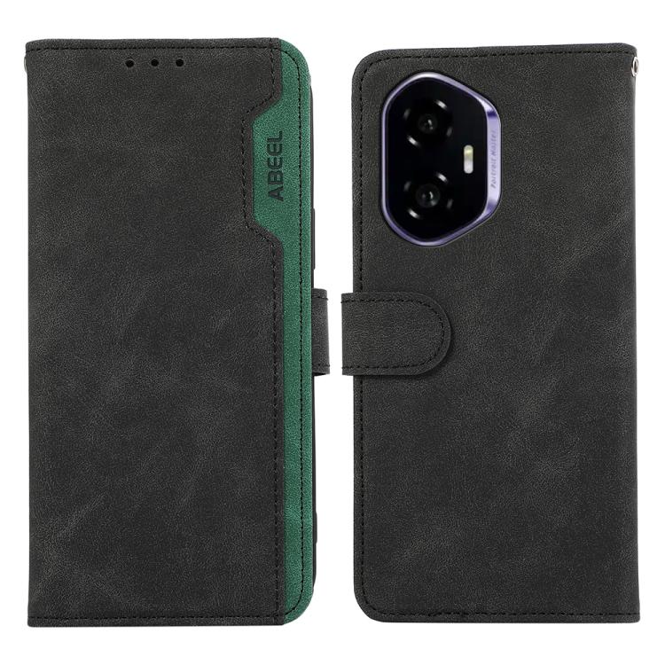 ABEEL Color Block Magnetic RFID Leather Phone Case, For Honor 400 Global 156.5mm, For Honor X9C 5G Global