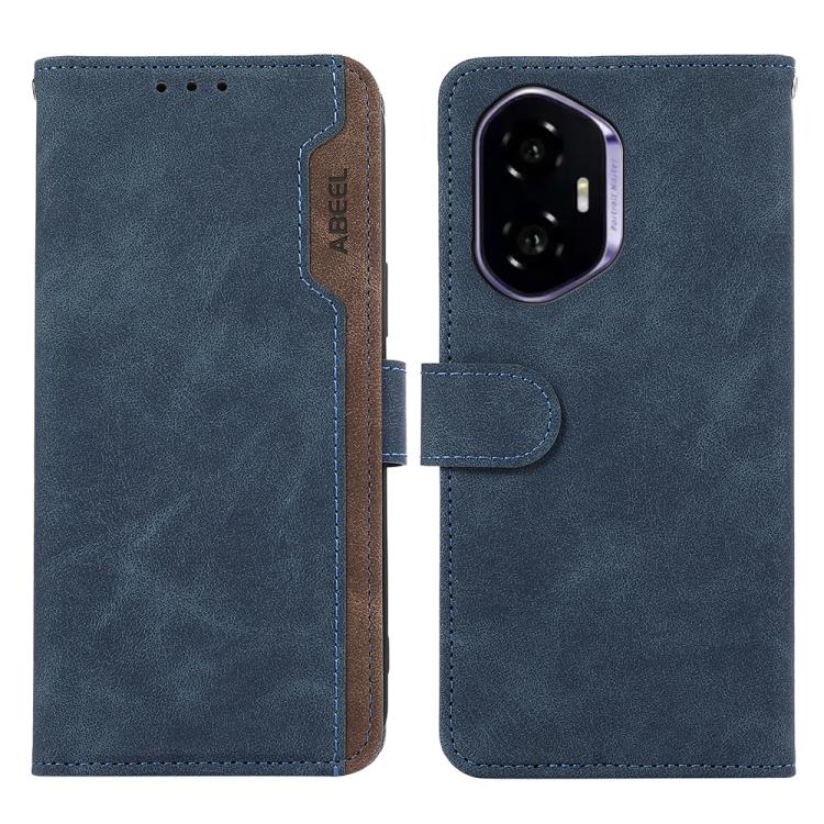 ABEEL Color Block Magnetic RFID Leather Phone Case, For Honor 400 Global 156.5mm, For Honor X9C 5G Global