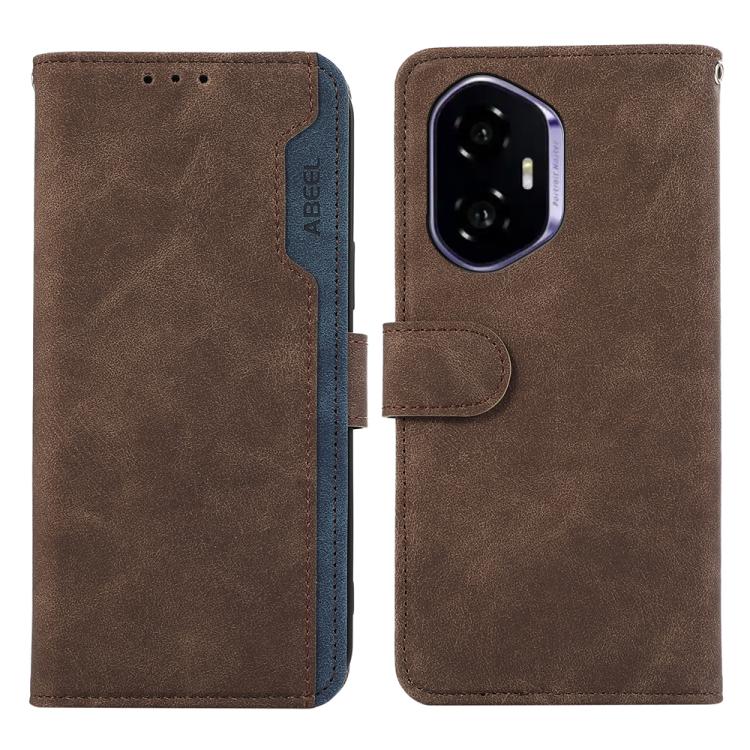 ABEEL Color Block Magnetic RFID Leather Phone Case, For Honor 400 Global 156.5mm, For Honor X9C 5G Global