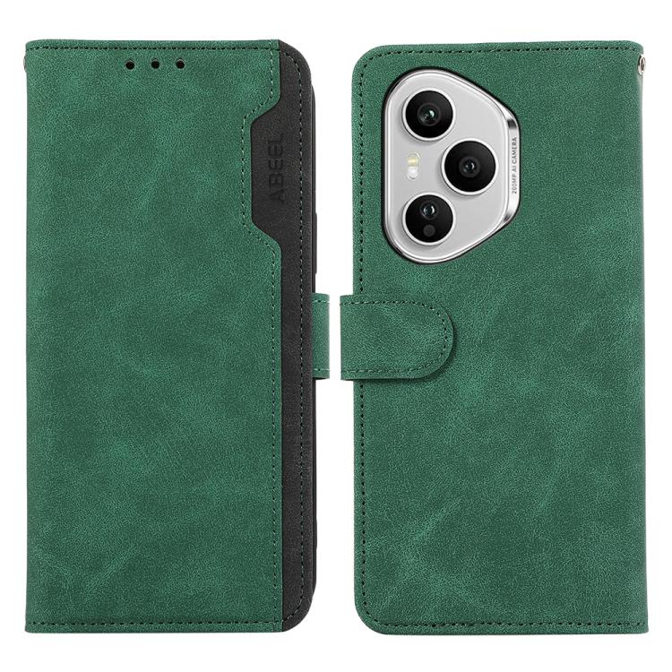 ABEEL Color Block Magnetic RFID Leather Phone Case, For Honor 400 Smart / X7d 5G Global, For Honor X6c 4G, For Honor 400 Pro Global 160.8mm, For Honor 400 Lite Global