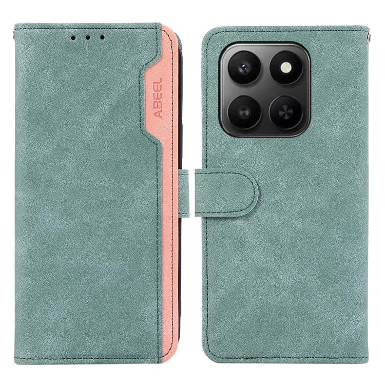 ABEEL Color Block Magnetic RFID Leather Phone Case, For Honor 400 Smart / X7d 5G Global, For Honor X6c 4G, For Honor 400 Pro Global 160.8mm, For Honor 400 Lite Global