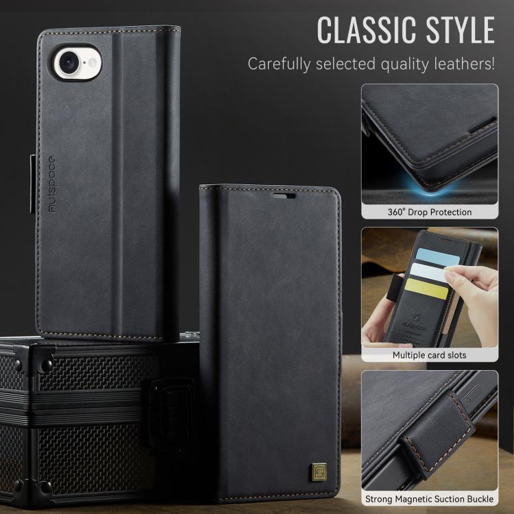 AutSpace A11 Side Buckle MagSafe Magnetic RFID Phone Leather Case, For iPhone 16e, For iPhone 16 Pro Max, For iPhone 16 Pro, For iPhone 16 Plus, For iPhone 16, For iPhone 15 Pro Max Apple Accessories engaut5042 iPhone 16e - AutSpace - Mobile Lens - Mobile Camera Lens - Cellphone Accessories - Phone Lens - Smartphone Lens