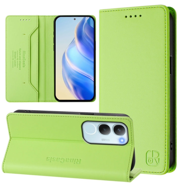 RC01 Dual-Folded Magnetic Suction RFID Leather Phone Case, For vivo Y19s 4G Global, For vivo X200, For vivo X200 Pro mini