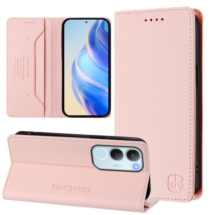 RC01 Dual-Folded Magnetic Suction RFID Leather Phone Case, For vivo Y19s 4G Global, For vivo X200, For vivo X200 Pro mini