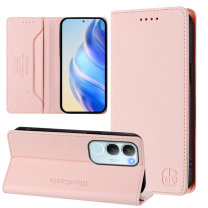 RC01 Dual-Folded Magnetic Suction RFID Leather Phone Case, For vivo Y19s 4G Global, For vivo X200, For vivo X200 Pro mini