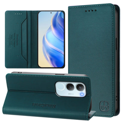 RC01 Dual-Folded Magnetic Suction RFID Leather Phone Case, For vivo Y19s 4G Global, For vivo X200, For vivo X200 Pro mini