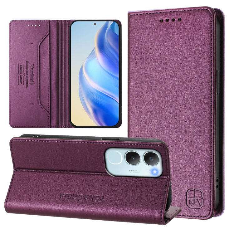 RC01 Dual-Folded Magnetic Suction RFID Leather Phone Case, For vivo Y19s 4G Global, For vivo X200, For vivo X200 Pro mini