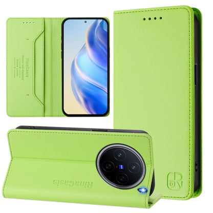 RC01 Dual-Folded Magnetic Suction RFID Leather Phone Case, For vivo Y19s 4G Global, For vivo X200, For vivo X200 Pro mini