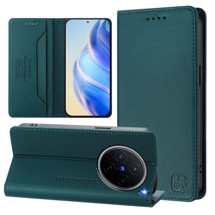 RC01 Dual-Folded Magnetic Suction RFID Leather Phone Case, For vivo Y19s 4G Global, For vivo X200, For vivo X200 Pro mini