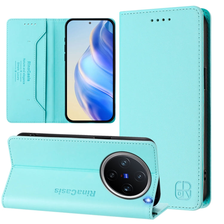 RC01 Dual-Folded Magnetic Suction RFID Leather Phone Case, For vivo Y19s 4G Global, For vivo X200, For vivo X200 Pro mini
