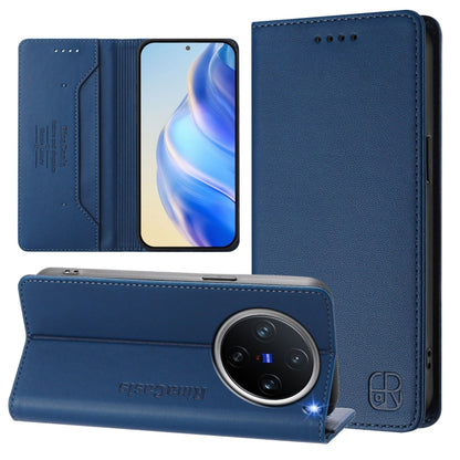 RC01 Dual-Folded Magnetic Suction RFID Leather Phone Case, For vivo Y19s 4G Global, For vivo X200, For vivo X200 Pro mini