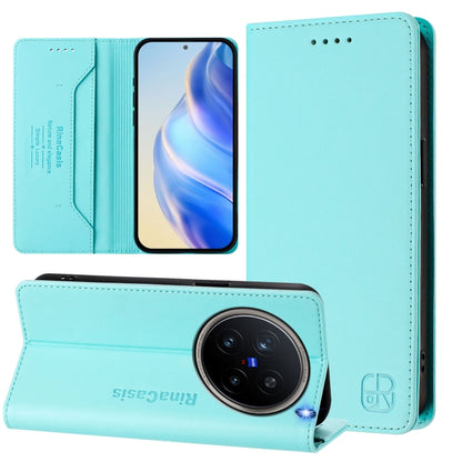 RC01 Dual-Folded Magnetic Suction RFID Leather Phone Case, For vivo X200 Pro, For vivo V40 Lite 5G IDN, For vivo V40e 5G India / iQOO Z9s 5G