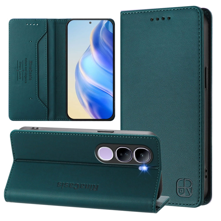 RC01 Dual-Folded Magnetic Suction RFID Leather Phone Case, For vivo X200 Pro, For vivo V40 Lite 5G IDN, For vivo V40e 5G India / iQOO Z9s 5G