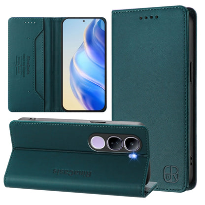 RC01 Dual-Folded Magnetic Suction RFID Leather Phone Case, For vivo X200 Pro, For vivo V40 Lite 5G IDN, For vivo V40e 5G India / iQOO Z9s 5G