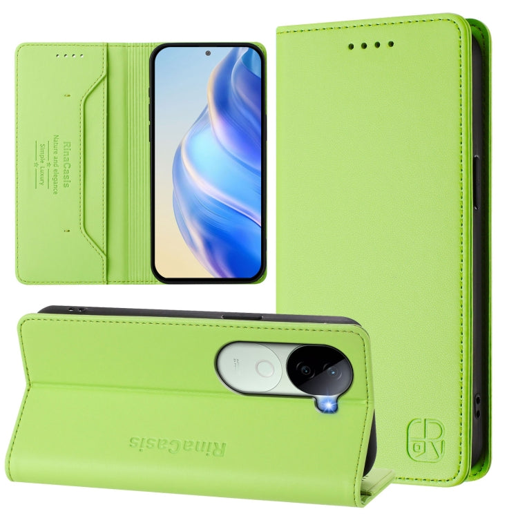 RC01 Dual-Folded Magnetic Suction RFID Leather Phone Case, For vivo X200 Pro, For vivo V40 Lite 5G IDN, For vivo V40e 5G India / iQOO Z9s 5G