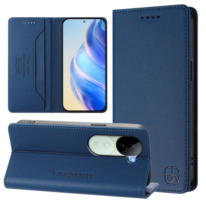 RC01 Dual-Folded Magnetic Suction RFID Leather Phone Case, For vivo X200 Pro, For vivo V40 Lite 5G IDN, For vivo V40e 5G India / iQOO Z9s 5G