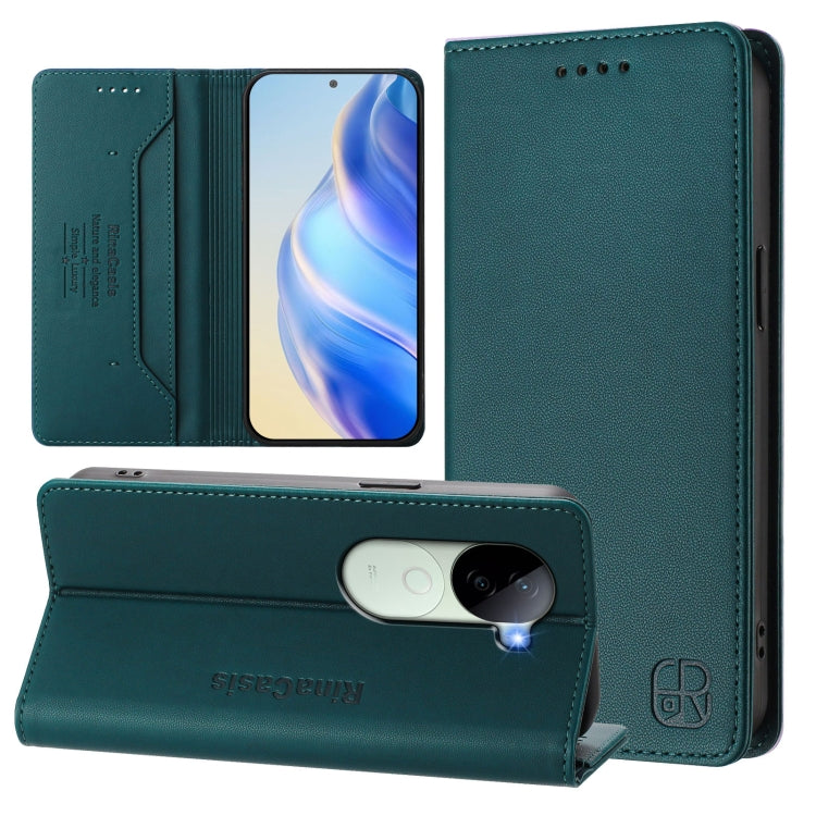 RC01 Dual-Folded Magnetic Suction RFID Leather Phone Case, For vivo X200 Pro, For vivo V40 Lite 5G IDN, For vivo V40e 5G India / iQOO Z9s 5G