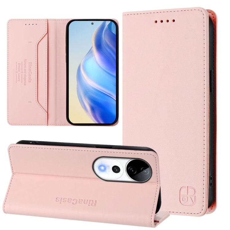 RC01 Dual-Folded Magnetic Suction RFID Leather Phone Case, For vivo V40 5G / V40 Pro 5G Global, For vivo Y300 Pro, For vivo iQOO Z9s Pro / T3 Pro India