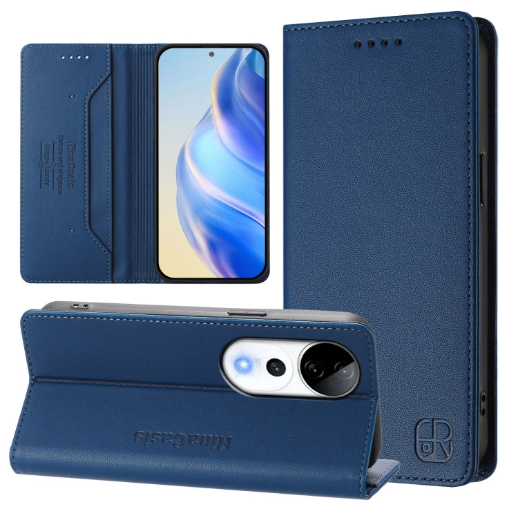 RC01 Dual-Folded Magnetic Suction RFID Leather Phone Case, For vivo V40 5G / V40 Pro 5G Global, For vivo Y300 Pro, For vivo iQOO Z9s Pro / T3 Pro India