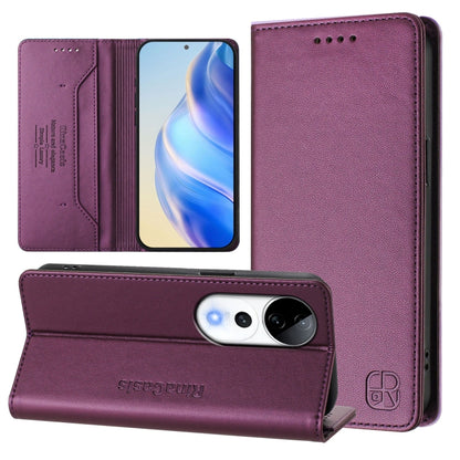 RC01 Dual-Folded Magnetic Suction RFID Leather Phone Case, For vivo V40 5G / V40 Pro 5G Global, For vivo Y300 Pro, For vivo iQOO Z9s Pro / T3 Pro India