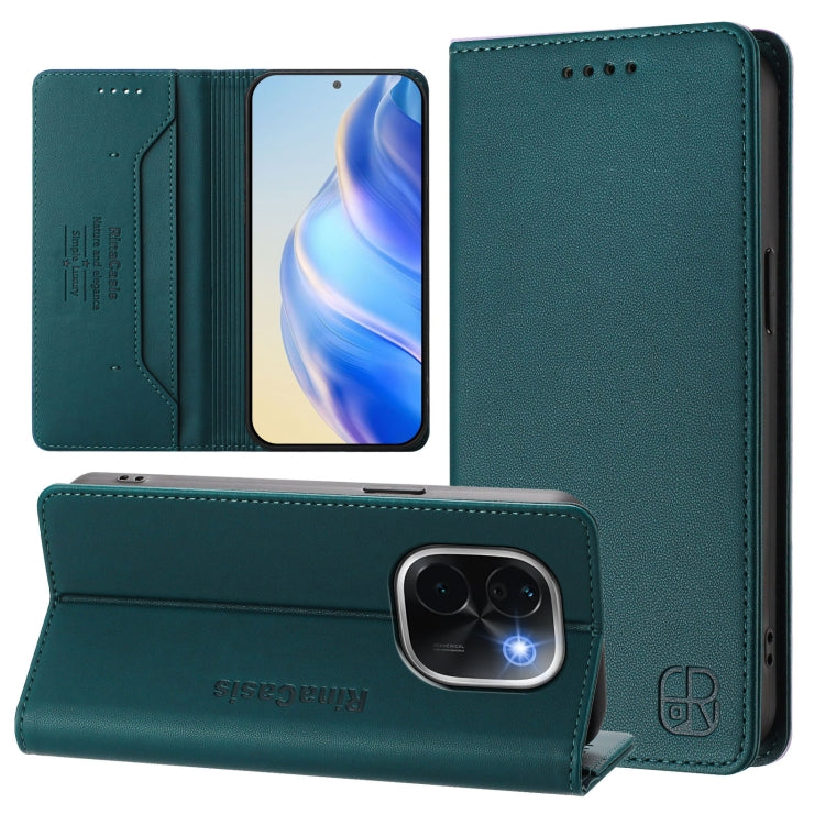 RC01 Dual-Folded Magnetic Suction RFID Leather Phone Case, For vivo V40 5G / V40 Pro 5G Global, For vivo Y300 Pro, For vivo iQOO Z9s Pro / T3 Pro India