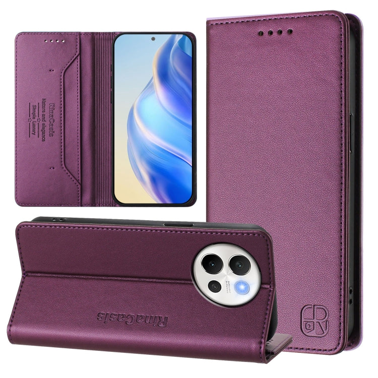 RC01 Dual-Folded Magnetic Suction RFID Leather Phone Case, For vivo V40 Lite 5G / V30e 5G Global, For vivo S19, For vivo Y28 4G