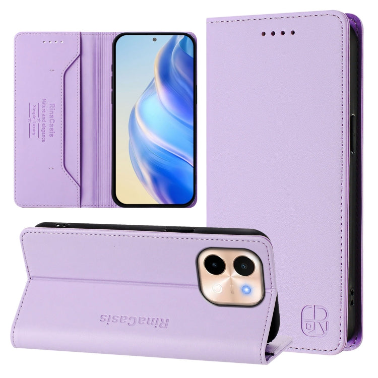 RC01 Dual-Folded Magnetic Suction RFID Leather Phone Case, For vivo V40 Lite 5G / V30e 5G Global, For vivo S19, For vivo Y28 4G