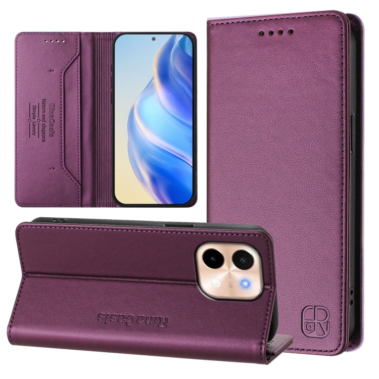 RC01 Dual-Folded Magnetic Suction RFID Leather Phone Case, For vivo V40 Lite 5G / V30e 5G Global, For vivo S19, For vivo Y28 4G