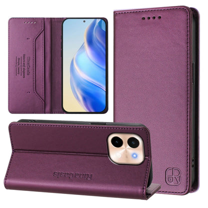 RC01 Dual-Folded Magnetic Suction RFID Leather Phone Case, For vivo V40 Lite 5G / V30e 5G Global, For vivo S19, For vivo Y28 4G