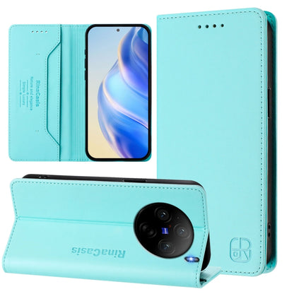 RC01 Dual-Folded Magnetic Suction RFID Leather Phone Case, For vivo X100s 5G, For vivo Y03 4G Global / Y18 4G, For vivo Y38 5G / Y200i / T3x Global