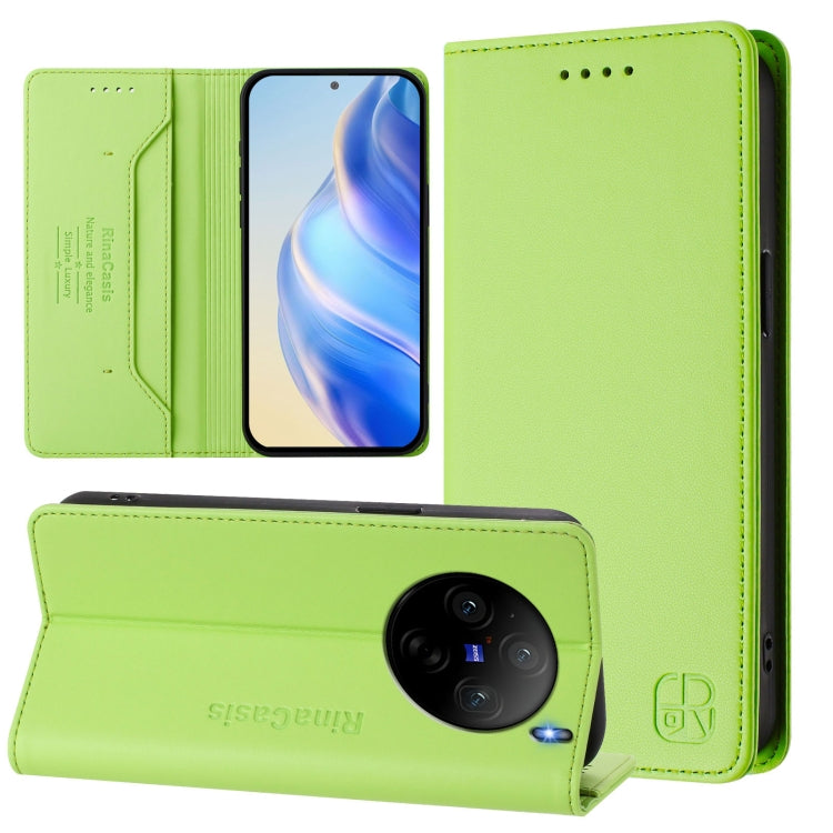 RC01 Dual-Folded Magnetic Suction RFID Leather Phone Case, For vivo X100s 5G, For vivo Y03 4G Global / Y18 4G, For vivo Y38 5G / Y200i / T3x Global