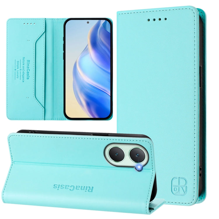 RC01 Dual-Folded Magnetic Suction RFID Leather Phone Case, For vivo X100s 5G, For vivo Y03 4G Global / Y18 4G, For vivo Y38 5G / Y200i / T3x Global