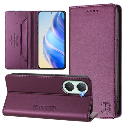RC01 Dual-Folded Magnetic Suction RFID Leather Phone Case, For vivo X100s 5G, For vivo Y03 4G Global / Y18 4G, For vivo Y38 5G / Y200i / T3x Global