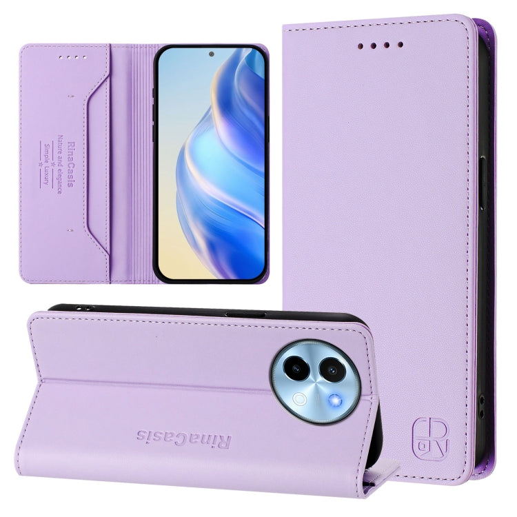 RC01 Dual-Folded Magnetic Suction RFID Leather Phone Case, For vivo X100s 5G, For vivo Y03 4G Global / Y18 4G, For vivo Y38 5G / Y200i / T3x Global