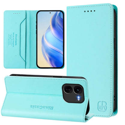 RC01 Dual-Folded Magnetic Suction RFID Leather Phone Case, For vivo iQOO Z9x, For vivo iQOO Z9 5G / Z9 Turbo 5G, For vivo Y100 5G IDN / Y200e 5G