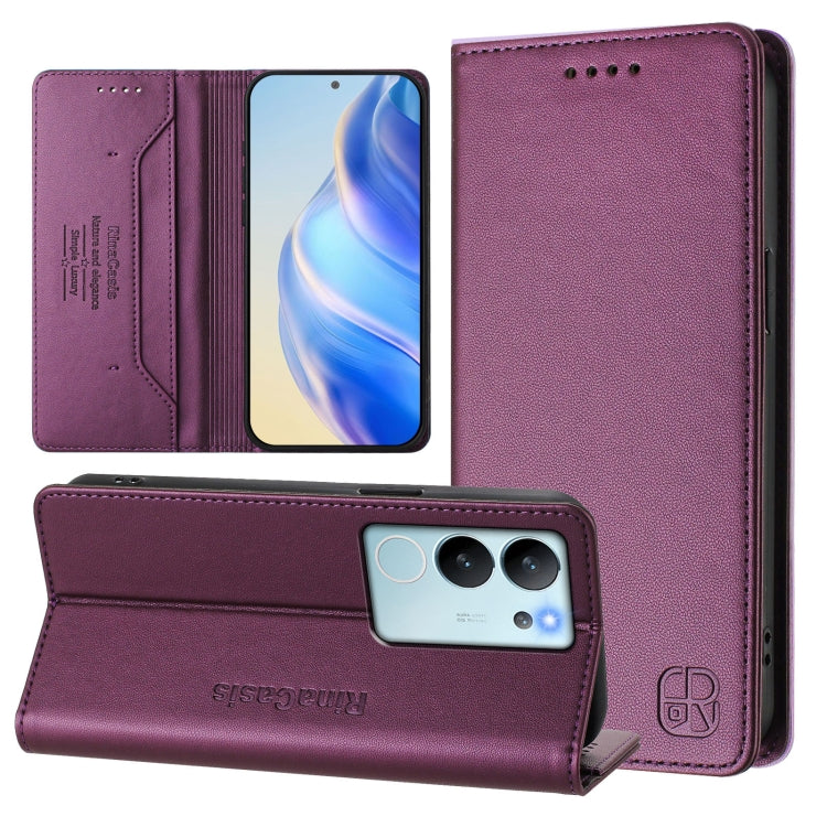 RC01 Dual-Folded Magnetic Suction RFID Leather Phone Case, For vivo V30 5G / V30 Pro Global, For vivo V29e 5G / Y200 5G Global, For vivo V29 5G Global / V29 Pro