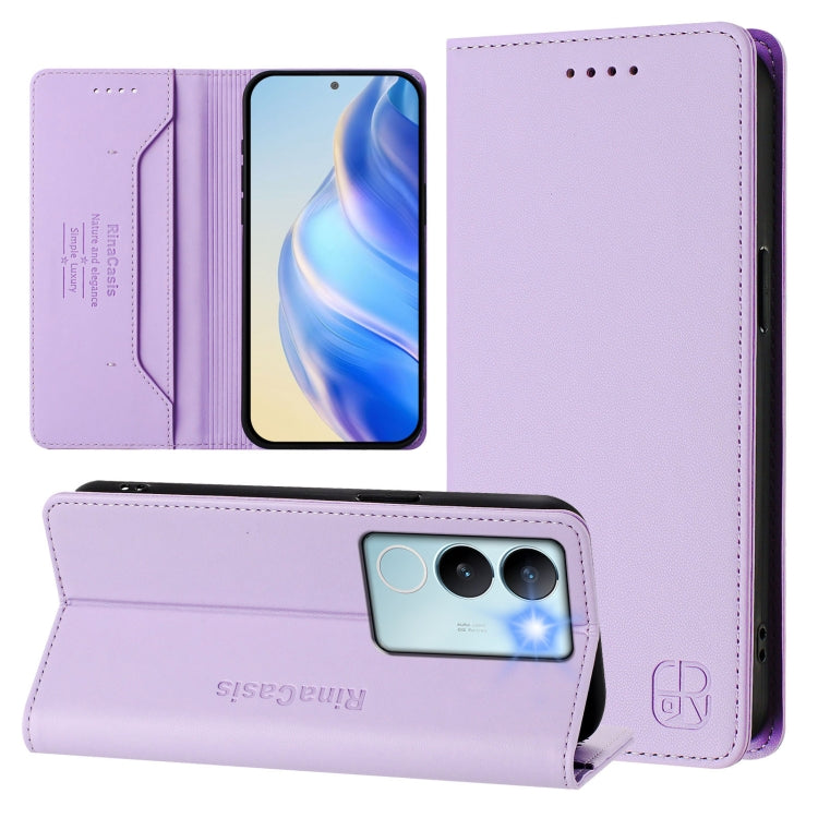 RC01 Dual-Folded Magnetic Suction RFID Leather Phone Case, For vivo V30 5G / V30 Pro Global, For vivo V29e 5G / Y200 5G Global, For vivo V29 5G Global / V29 Pro