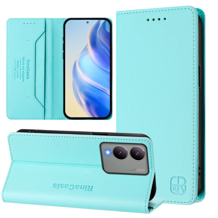 RC01 Dual-Folded Magnetic Suction RFID Leather Phone Case, For vivo Y17s 4G Global / 5G India, For vivo Y02A 4G / Y02 4G / Y11 2023, For vivo Y36 4G / 5G Global