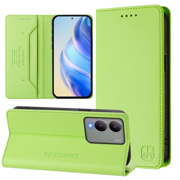 RC01 Dual-Folded Magnetic Suction RFID Leather Phone Case, For vivo Y17s 4G Global / 5G India, For vivo Y02A 4G / Y02 4G / Y11 2023, For vivo Y36 4G / 5G Global