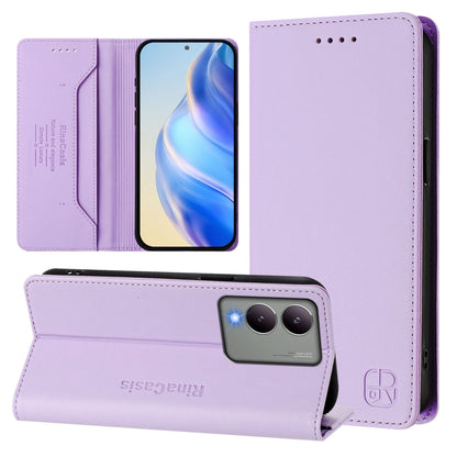 RC01 Dual-Folded Magnetic Suction RFID Leather Phone Case, For vivo Y17s 4G Global / 5G India, For vivo Y02A 4G / Y02 4G / Y11 2023, For vivo Y36 4G / 5G Global